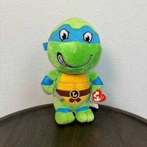 TY Leonardo Teenage Mutant Ninja Turtle Beanie Plush Stuffed Animal Toy